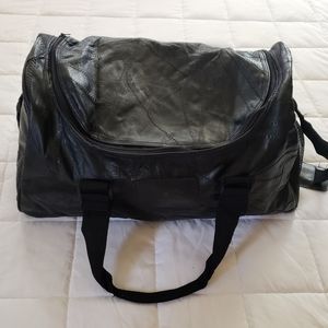 Faux Leather Overnight Bag